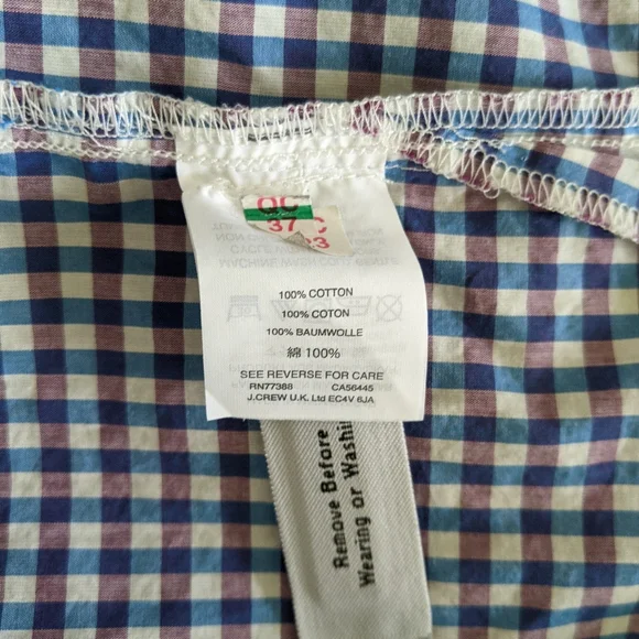J. Crew Blue Gingham Blouse - Picture 9 of 11
